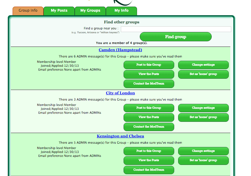 freecycle cosas gratis en Londres – buscar grupo zona