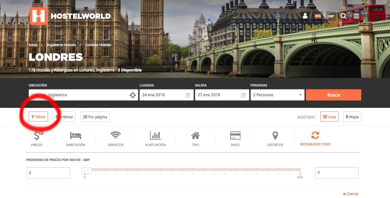 alojamientos economicos en Londres