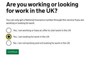 National Insurance Number londres reino unido NIN