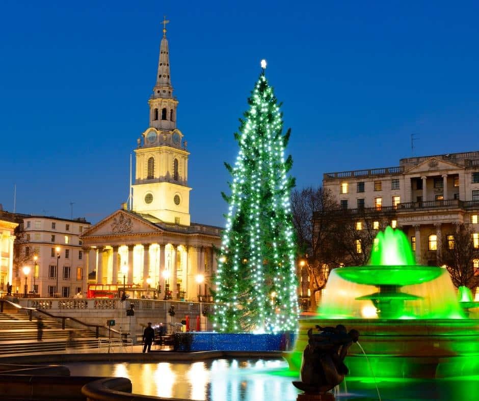 Trafalgar Square Londres Navidad