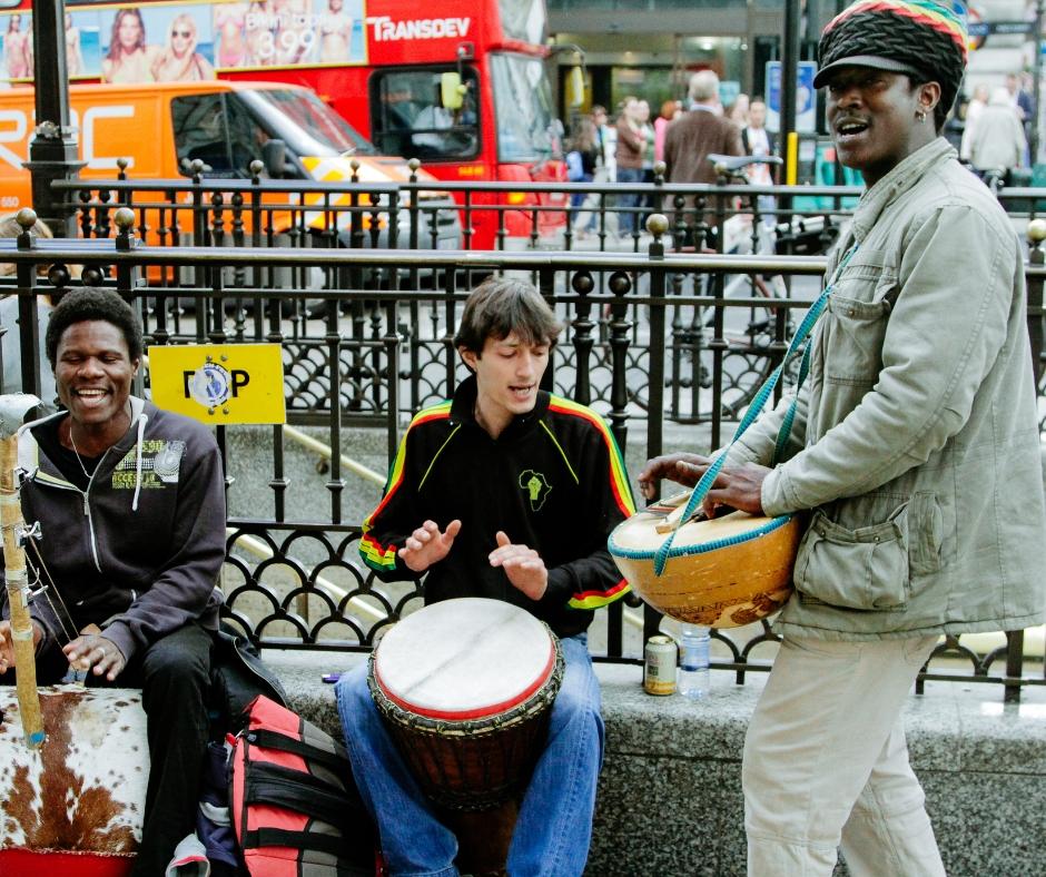 Artistas callejeros en Londres